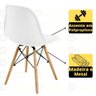 Conjunto Mesa de Jantar Redonda Marci Natural 120cm com 4 Cadeiras Eames Eiffel - Branco - 4