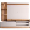 Ver imagem 1 de Estante Painel para Tv 65 Pol com Led Aracati C04 Freijó Off White Matte - Lyam Decor