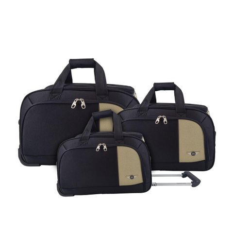 Kit Conjunto Mala Sacola Viagem Santino Dubai SLS3 G M P SLS3 Dubai Marrom