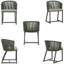 Ver imagem 5 de 4 Cadeiras de Jantar Área Noronha em Alumínio com Pintura Marrom Corda Náutica E7 Trama Original