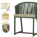 Ver imagem 4 de 4 Cadeiras de Jantar Área Noronha em Alumínio com Pintura Marrom Corda Náutica E7 Trama Original