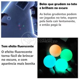 Fidget Toy Bolinha Globble Anti Stress de Apertar do Tiktok Luminosa Fluorecente Gruda Teto e Parede - 13