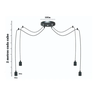 LUSTRE LUMINÁRIA PENDENTE ARANHA RETRO PRETO 4 FIOS 2M Fl - 2