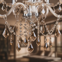 Ver imagem 5 de Lustre Candelabro France Nice Cristal Legítimo Champagne 5 Braços E14 Sofisticado