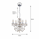 Ver imagem 7 de Lustre Candelabro France Nice Cristal Legítimo Champagne 5 Braços E14 Sofisticado