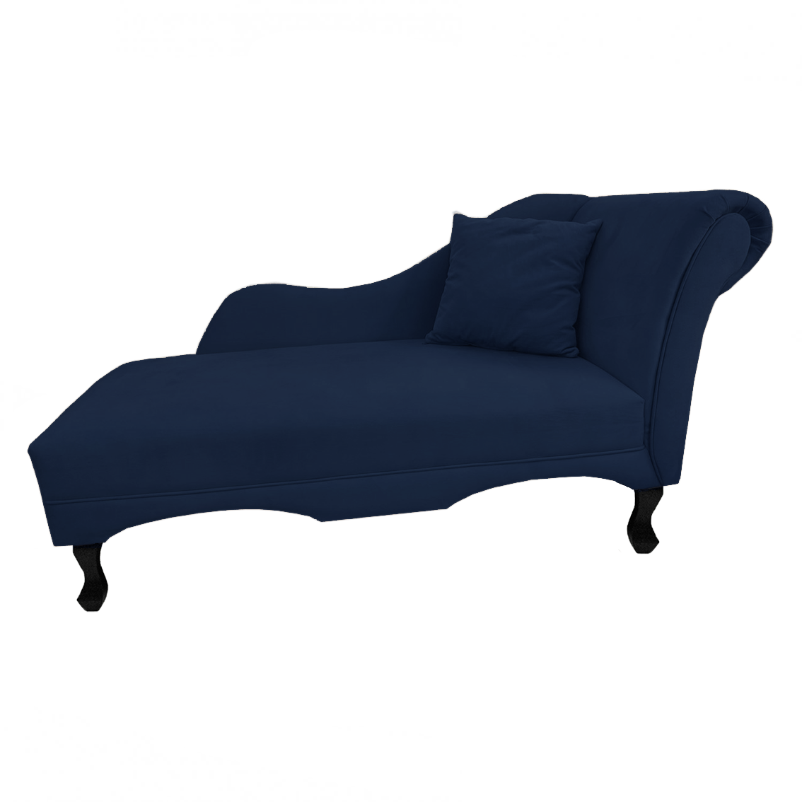 Recamier Divã Sofá Estofado Esquerdo de Quem Senta Olivia Suede Azul Marinho - Dl Decor - 3