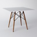 Ver imagem 1 de Mesa de Jantar Eiffel Quadrada 90cm Tampo de Madeira Branca