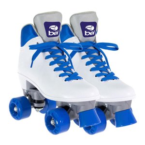 Patins Quad Retro Basic 4 Rodas Branco e Azul Bel - 35