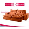 Sofá 2 Lugares Máximo Retrátil e Reclinável 2,00 Metros Veludo Terracota Terracota - 4