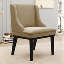 Ver imagem 2 de Kit 2 Cadeiras Estofadas para Sala de Jantar Base Fixa de Madeira Preto Lia Suede Marrom RT - Ibiza