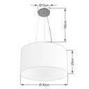Ver imagem 2 de Lustre Pendente Cilíndrico Vivare Md-4182 Cúpula em Tecido 40x25cm - Bivolt - Rustico Cinza - Bivolt