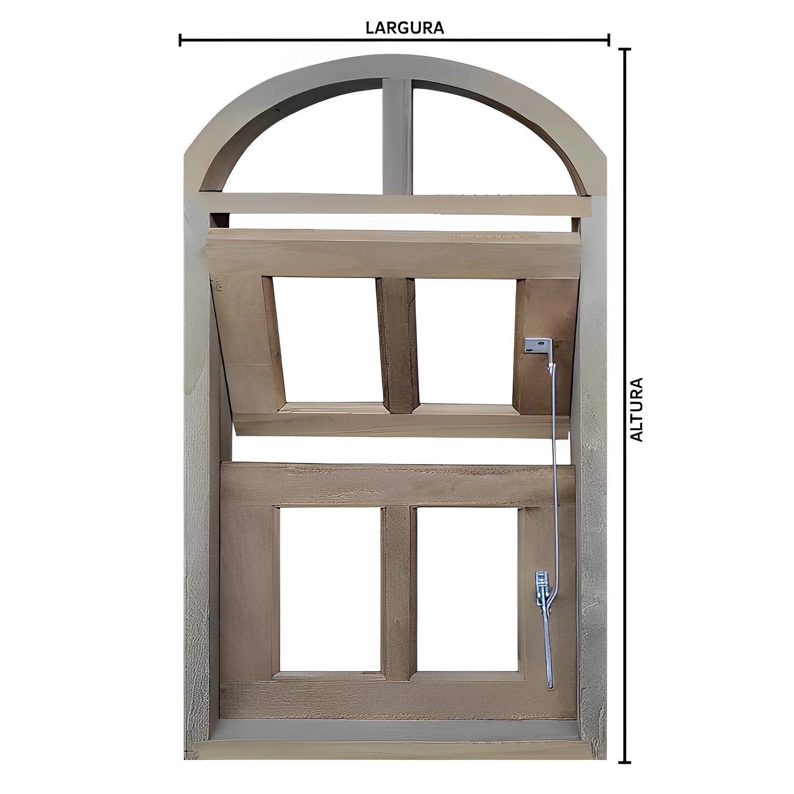 Janela De Madeira Vitro Capelinha Basculante Arco De Itaúba Bat De 10 Cm 040 L X 120 A 2883