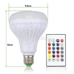 Lâmpada Led 12w E27 Rgb Colorida com Caixa de Som Bluetooth e Controle Remoto - 1
