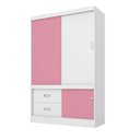 Ver imagem 1 de Guarda Roupa Solteiro 2 Portas Estilo Ii 22520 Branco Rosa Flex Demóbile
