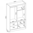 Ver imagem 2 de Guarda Roupa Solteiro 2 Portas Estilo Ii 22520 Branco Rosa Flex Demóbile
