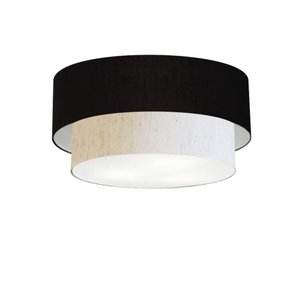 Plafon Para Sala Cilíndrico Cúpula Preto Bege