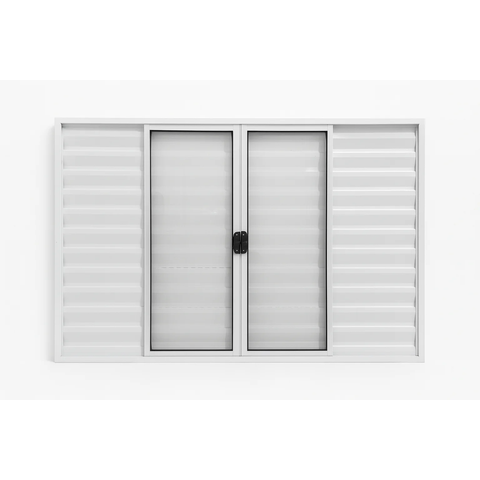Veneziana 6 Folhas Aluminio Branco 1,00x1,50