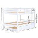 Ver imagem 3 de Treliche Casal Casal Dreams com Grade de Proteção Madeira Maciça Branco Megamobilia