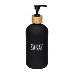 Porta Sabonete Líquido Banheiro Doha 500ml Preto Hauskraft - 1