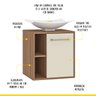 Gabinete Suspenso com Cuba para Banheiro Veneza 45 Cm MDP 1 Porta Marrom Bege ClickLar - 5