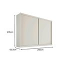 Ver imagem 3 de Guarda Roupas 2 Portas de Correr e 4 Gavetas Creta Peroba/Off White/Peroba - Europa