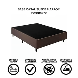 Base de Cama Box Casal 138x188 Marrom Suede - 2
