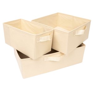 Kit C/ 3 Caixas Organizadoras Coloridas com Alça 3 Tamanhos