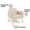 Ver imagem 3 de Poltrona Sala Decorativa Kit 2 Marisa Pé Palito Natural Sintético D03 - D’Rossi