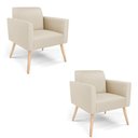 Ver imagem 2 de Poltrona Sala Decorativa Kit 2 Marisa Pé Palito Natural Sintético D03 - D’Rossi