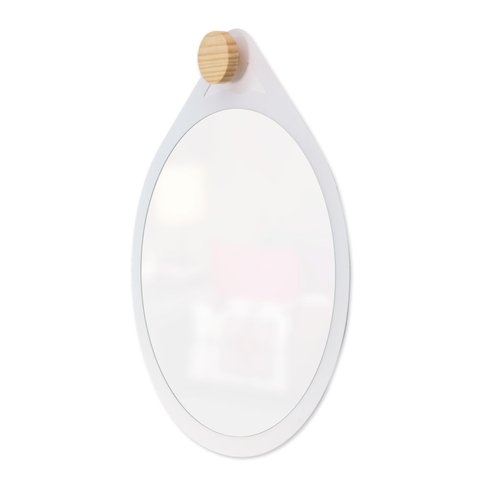 Espelho Decorativo Adnet Flat Branco Off White 30 Cm Redondo