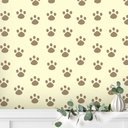 Ver imagem 2 de Papel de Parede Animal Pegadas sob Fundo Amarelo Gh Papel de Parede 3,5m