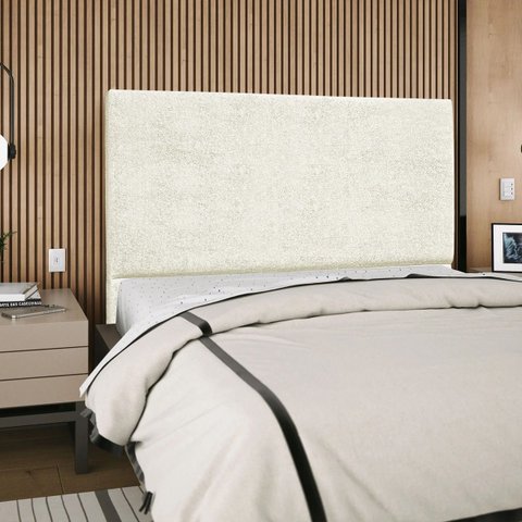 Cabeceira Cama Box Reta King 195cm Luna Boucle C/frame Cru