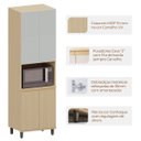 Ver imagem 2 de Paneleiro 4 Portas com Nicho para Micro-ondas Aurora Pet Cinza Cristal/carvalho