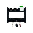 Ver imagem 1 de Porta Chaves de Parede com Suporte Carteira Celular Madeira Preto