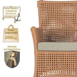 2 Sofás Área Externa Igapó Alumínio Fendi Corda Náutica E7 Terra Cota - 4
