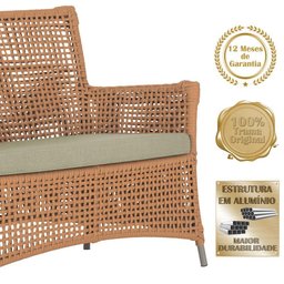 2 Sofás Área Externa Igapó Alumínio Fendi Corda Náutica E7 Terra Cota - 5