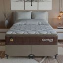 Ver imagem 6 de Cama Box Casal Bipartido + Colchão Comfort Class Pillow Top Marrom/suede Bege