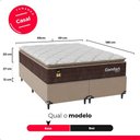 Ver imagem 4 de Cama Box Casal Bipartido + Colchão Comfort Class Pillow Top Marrom/suede Bege