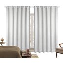 Ver imagem 2 de Cortina Corta Luz 2,00m X 1,80m 100% Blackout Com Voil Xadrez Branco Para Varão Simples