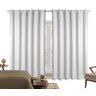 Cortina Corta Luz 2,00m X 1,80m 100% Blackout Com Voil Xadrez Branco Para Varão Simples - 2