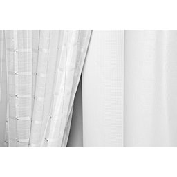 Cortina Corta Luz 2,00m X 1,80m 100% Blackout Com Voil Xadrez Branco Para Varão Simples - 4