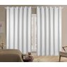 Cortina Corta Luz 2,00m X 1,80m 100% Blackout Com Voil Xadrez Branco Para Varão Simples - 1