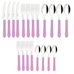 Faqueiro 20 Peças Tramontina Leme Lavanda 4 Pessoas Aço Inox com Pote - 4