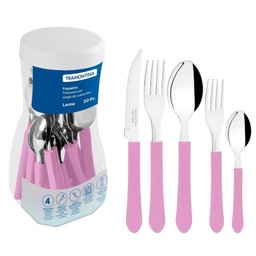 Faqueiro 20 Peças Tramontina Leme Lavanda 4 Pessoas Aço Inox com Pote - 1