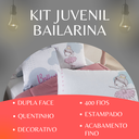 Ver imagem 2 de Kit Edredom Juvenil Bailarina Hipercal 400 Fios 5 Pçs Macio Dupla Face Estampado