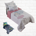 Ver imagem 1 de Kit Edredom Juvenil Bailarina Hipercal 400 Fios 5 Pçs Macio Dupla Face Estampado