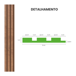 Painel Ripado Laminado Autocolante Flexível Amadeirado 5mt Bronze com Textura Amadeirado - 5