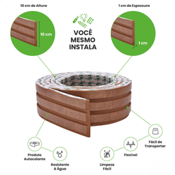 Painel Ripado Laminado Autocolante Flexível Amadeirado 5mt Bronze com Textura Amadeirado - 4