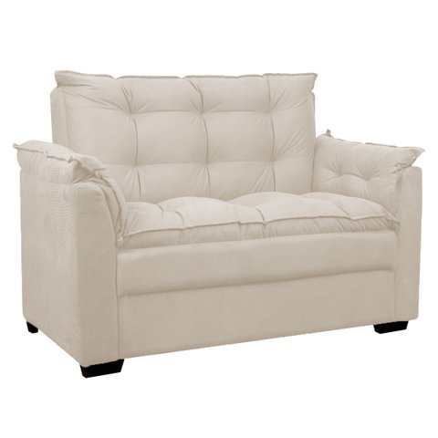 Sofá 2 Lugares Pequeno Confortável 1,40 Mts Alice Amo Móveis:bege