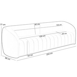 Kit Sofá 4 Lugares para Sala 252cm com 01 Poltrona Lazio M03 Veludo Cinza - 4